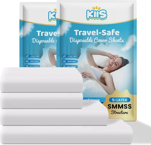 Vista 8 de KIIS Sábanas Desechables de Protección para Viajes, Sábana de Cama Desechable, Funda de Edredón/Consolador Desechable, Fundas de Almohada