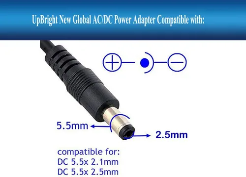 Vista 2 de Maxtor Cable de alimentación adaptador de CA de 24 W para disco duro externo Maxtor OneTouch 4 Plus