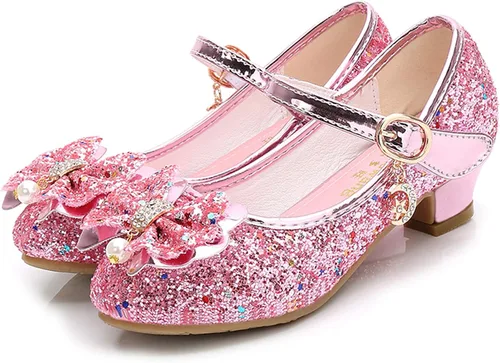 Vista 3 de Cadidi Dinos Zapatos de vestir para niñas, zapatos de fiesta de boda, zapatos de tacón Mary Jane Princesa (bebéniño pequeñoniño grande)