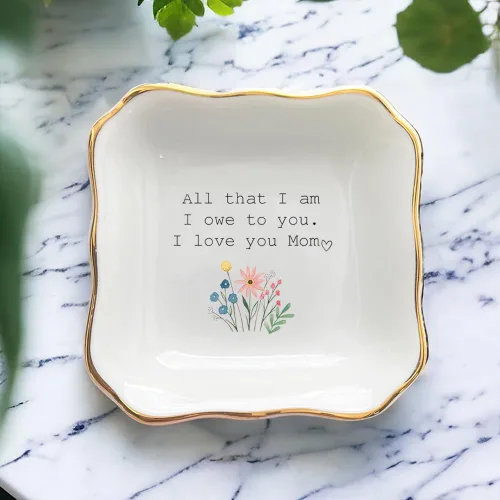 Vista 7 de Plato de cerámica para joyería, regalo de boda para la madre de la novia, regalo de despedida de soltera, regalos para mamá de novia, regalo