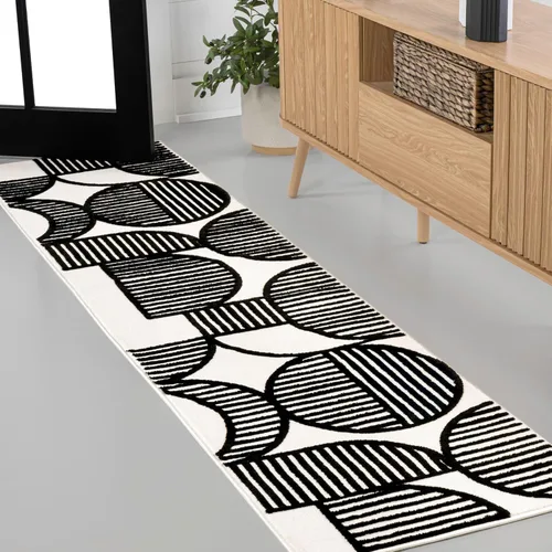 Vista 19 de JONATHAN Y Nordby - Alfombra de tiras arqueadas de alto a bajo, para interiores y exteriores, 2x8, Beige/Crema, para patio, patio trasero, sala