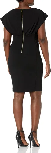 Vista 2 de Calvin Klein Vestido de manga de capa para mujer con cintura imperio