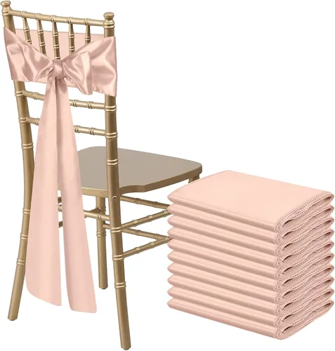 Vista 25 de 10 PCS Lazos de Satén Azul Bebé para Sillas Bandas Universales Cintas para Sillas Lazos Traseros para Bodas Fiestas Recepciones Eventos Banquetes