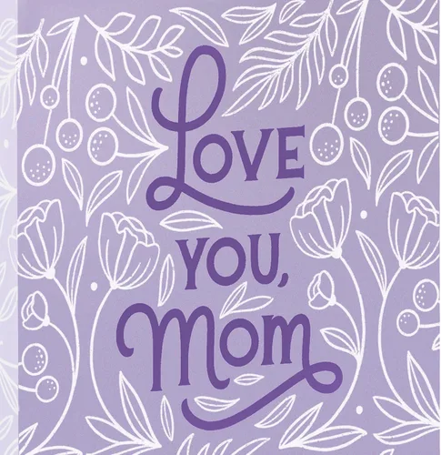Vista 7 de Hallmark Bolsa de regalo grande de 13 pulgadas para el Día de la Madre con papel de seda y tarjeta (Love You Mom, lavanda, flores modernas)
