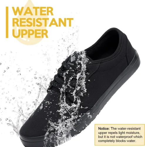 Vista 3 de Zapatos de trabajo antideslizantes para hombres y mujeres, unisex, color negro, casual, resistentes a las manchas y al aceite, tenis de servidor