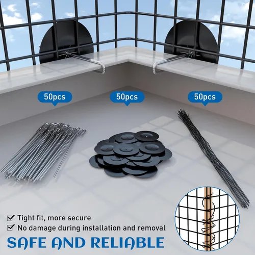 Vista 4 de ZeroPone Panel solar de 6 pulgadas x 50 pies, protector de aves para paneles solares con 50 sujetadores de acero inoxidable, rollo de alambre