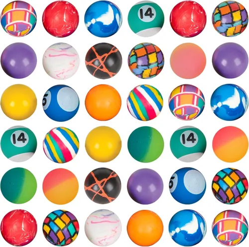 Vista 7 de Bedwina Bolas de Rebote a Granel - (1 pulgada/27 mm) Variedad de Bolas de Rebote de Alta Capacidad Mezcla Assortida, Bolas de Goma Pequeños