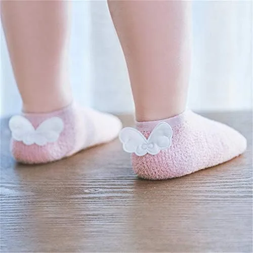 Vista 5 de Calcetines de bebé para niñas con alas de ángel y calcetines cortos para piso