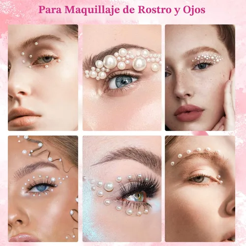 Vista 6 de 2700 perlas de espalda plana para manualidades de perlas para uñas
