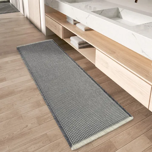 Vista 19 de AMOAMI Tapete de baño mejorado con diseño de gofre, súper absorbente, antideslizante, para suelo de baño, lavable a máquina, con borlas, tapetes