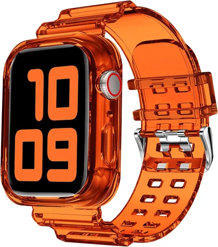 Vista 51 de DABAOZA Compatible con correa transparente de Apple Watch de 1.772 in y Purpurina transparente.