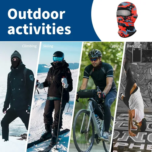 Vista 4 de YESLIFE Máscara de esquí de 2 piezas, pasamontañas para hombres y mujeres, esquí, snowboard, motocicleta y protección UV, sombrero