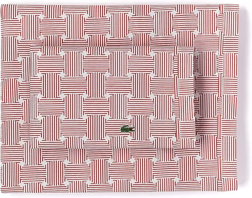 Vista 20 de Lacoste Juego de sábanas de algodón de 4 piezas, archivo, rosa barroco, Queen