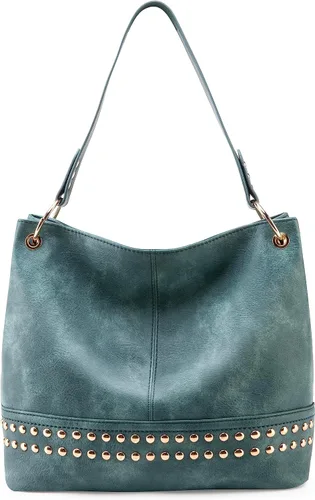 Vista 10 de Carteras para mujer, bolsos hobo para mujer, bolso de hombro holgado *Turquesa