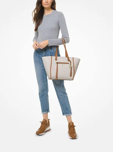 Vista 7 de Michael Kors Carine MD Tote con cartera triple a juego y gancho para bolso
