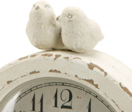 Vista 4 de NIKKY HOME Reloj de mesa vintage con diseño de pájaro, reloj de mesa