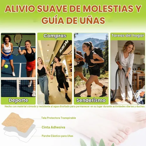 Vista 5 de Kit corrector de uñas encarnadas, herramientas de uñas, tiras de corrección transpirables con herramientas de levantamiento de uñas, cortaúñas