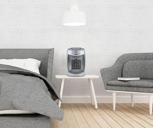 Vista 5 de AeroHome Calentador eléctrico portátil de cerámica de 1500 W / 750 W, calentador eléctrico para interiores con protección contra sobrecalentamiento