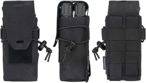 Vista 2 de IDOGEAR Bolsa doble para cargador de 0.219 in, para rifle, Molle, doble pila, multicamuflaje, portador de revistas, airsoft, caza, tiro, bolsa