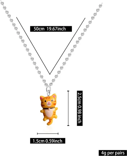 Vista 6 de Juego de 6 pares de aretes colgantes de resina para mujeres y niñas, divertidos aretes de gato estéticos de animales de dibujos animados