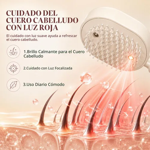 Vista 3 de Cepillo de vapor eléctrico para cabello, peine eléctrico con cojín de aire para mujeres, cepillo alisador de cabello recargable, mejora el Púrpura