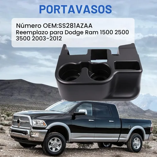 Vista 3 de DICMIC Apoyabrazos de consola central con portavasos adicional para Dodge Ram 1500 2500 3500, 2003-2012