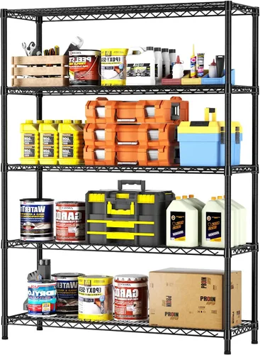Vista 13 de SINGAYE Estantería de alambre para armario: unidad de metal ajustable para organización de lavandería, baño, cocina, hogar, almacenamiento