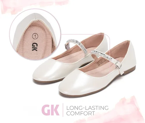 Vista 6 de Zapatos de vestir para niñas elegantes Zapatos formales para niñas elegantes Fiesta de boda con brillo de ballet Adorable bailarina Mary Jane