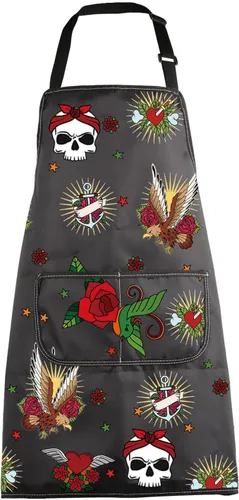 Vista 9 de Delantal de tatuaje, regalo para artista, divertido, comer, dormir, tatuaje, repetición, tatuaje, regalo de tatuaje para amantes del tatuaje, regalo