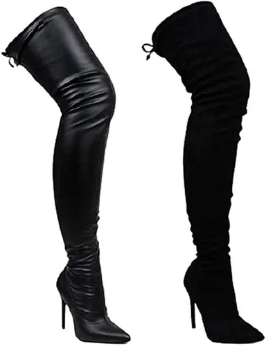 Vista 3 de Liliana DB54 - Botas de tacón de aguja para mujer con puntera puntiaguda