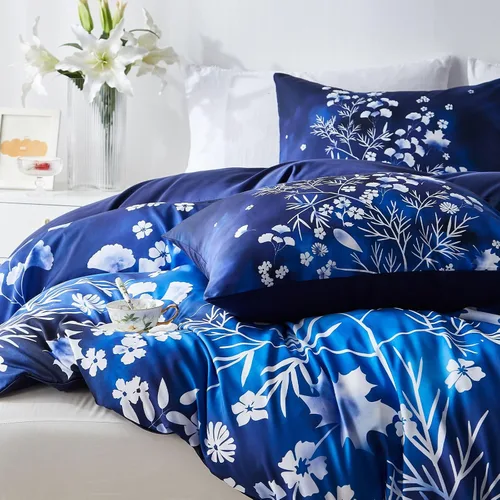 Vista 5 de Cupocupa Juego de funda de edredón de tamaño individual, diseño floral bohemio, juego de funda de edredón para cama de tamaño individual, ropa