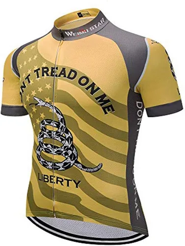 Vista 22 de Maillot de ciclismo de manga corta estilo USA Bike Tops con bolsillo raya reflectante 1cd8111