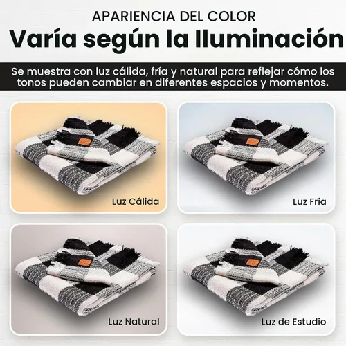 Vista 5 de Gold Case - Manta para sofá, mantas y mantas 100% algodón turco reciclado, mantas suaves Buffalo para sala de estar, manta tejida decorativa Boho