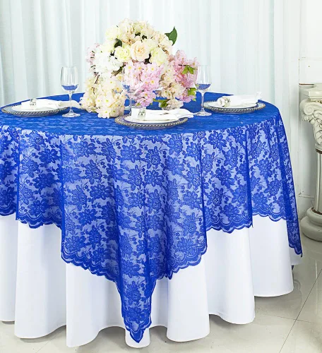 Vista 3 de Superposiciones cuadradas de encaje de 54 pulgadas, manteles de encaje, manteles de encaje, manteles de encaje para decoración de bodas, eventos