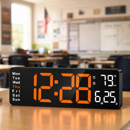 Vista 11 de Digital Clock Large Display, 13" Large Wall Clock for Classroom
