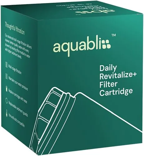 Vista 3 de AquaBliss SFC400 - Cartucho de repuesto para filtro de ducha revitalizante HD para SF400 y SF500 - 2x vitamina C + minerales para cabello sedoso