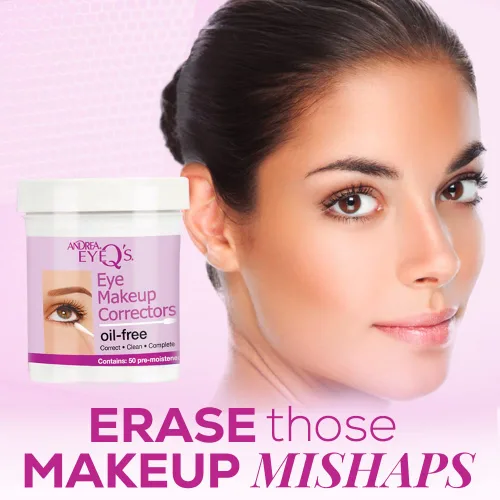 Vista 3 de Andrea Eyeq's - Correctores de maquillaje de ojos sin aceite, hisopos prehumedecidos, 50