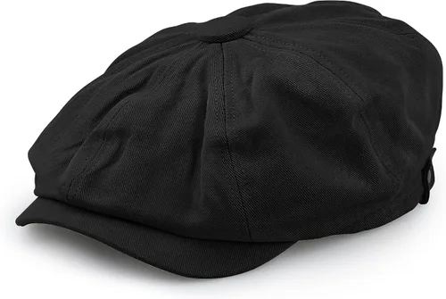 Vista 4 de Clakllie Newsboy - Gorra Baker Boy con 8 paneles Peaky Herringbone Gatsby, gorra irlandesa para hombres y mujeres Negro-bl42