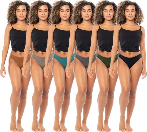 Vista 6 de Sexy Basics Paquete de 6 tangas deportivas activas para mujer, ropa interior suave