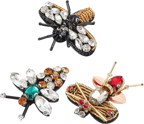 Vista 10 de INFUNLY Parches de diamantes de imitación con cuentas de corazón a mano, parches bordados para coser en parches de corazón de cristal para ropa