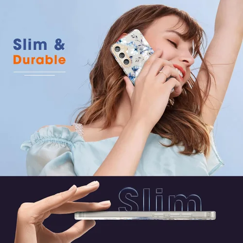 Vista 2 de MILPROX Funda para Samsung Galaxy S25 - Cubierta Slim Fit Floral S-25, Elegante Diseño de Flores Femenino, Carcasa Protectora Linda Ultra-Delgada