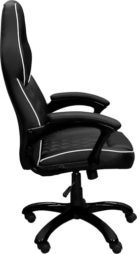Vista 7 de Techni Mobili Silla ejecutiva de piel sintética con reposabrazos acolchados, silla de oficina de estilo de carreras ajustable en altura con control