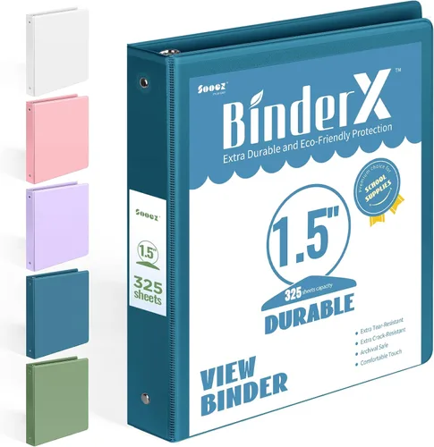Vista 22 de BinderX - Carpeta de 3 anillos redondos extraduradera de 1 pulgada, se adapta a 175 hojas de papel de 8.5 x 11 pulgadas, cubierta personalizable