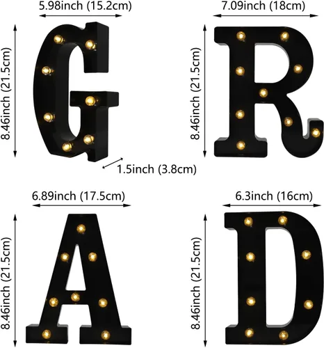 Vista 5 de Curyidy Letras de decoración de graduación, letreros de marquesina, luces iluminadas de marquesina de clase de 2025 para cumpleaños, Año Nuevo