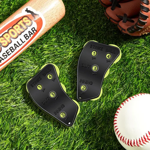 Vista 5 de Lenwen Engranaje indicador de clicker de árbitro de béisbol de 4 ruedas práctico para contador de béisbol para salidas de grabación y entradas