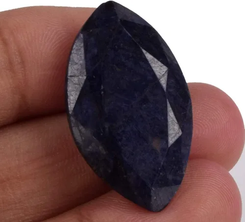 Vista 5 de gemhub Zafiro azul con certificación Egl de 31.50 ct Hermoso zafiro azul talla marquesa suelta piedra preciosa para colgante, anillo, Gema, azul