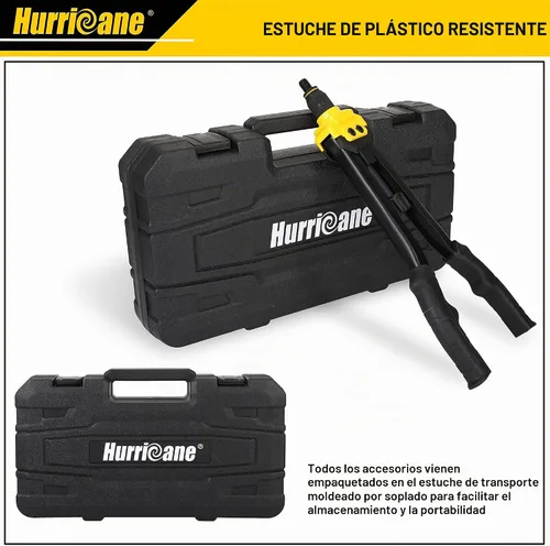Vista 7 de HURRICANE Kit de herramientas de tuerca de remache de 16 pulgadas con liberación automática, remachador de mano resistente, 13 mandriles métricos