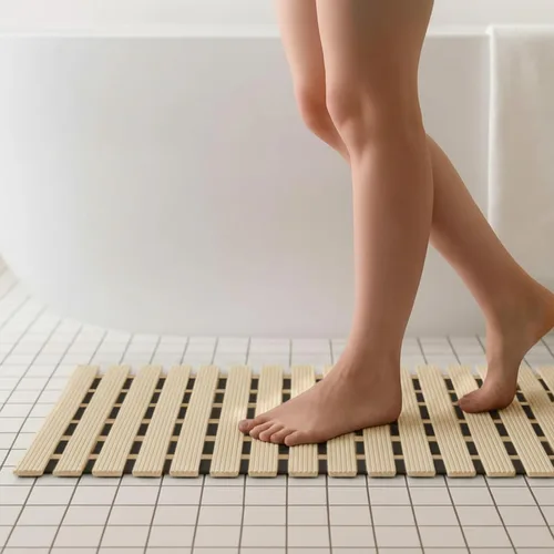 Vista 5 de AceOrbit Tapete con peso antideslizante para bañera, tapete de baño texturizado de elastómero termoplástico (TPE) para superficies texturizadas