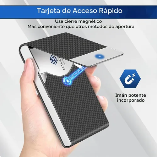 Vista 4 de Tarjetero para Tarjetas de Presentación de Lujo de Cuero PU y Estuche para Múltiples Tarjetas, Tarjetero para Tarjetas de Presentación de Negocios