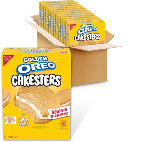 Vista 22 de OREO Cakesters Soft Snack Cakes, 12 paquetes de 5 unidades (60 paquetes de bocadillos en total) 2 pasteles por paquete, envueltos individualmente